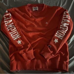orange vintage champions crewneck